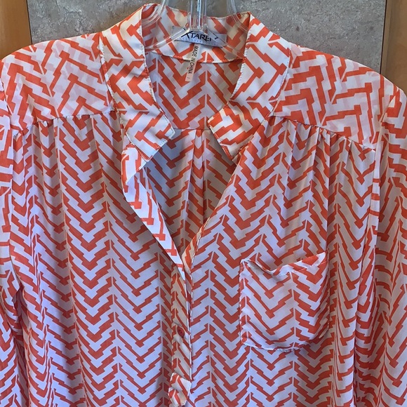 Orange & white lightweight tunic blouse - Picture 4 of 5
